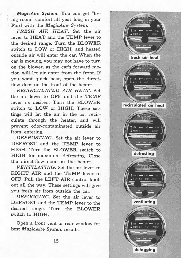 1955 Ford Car Owner's Manual Page 15