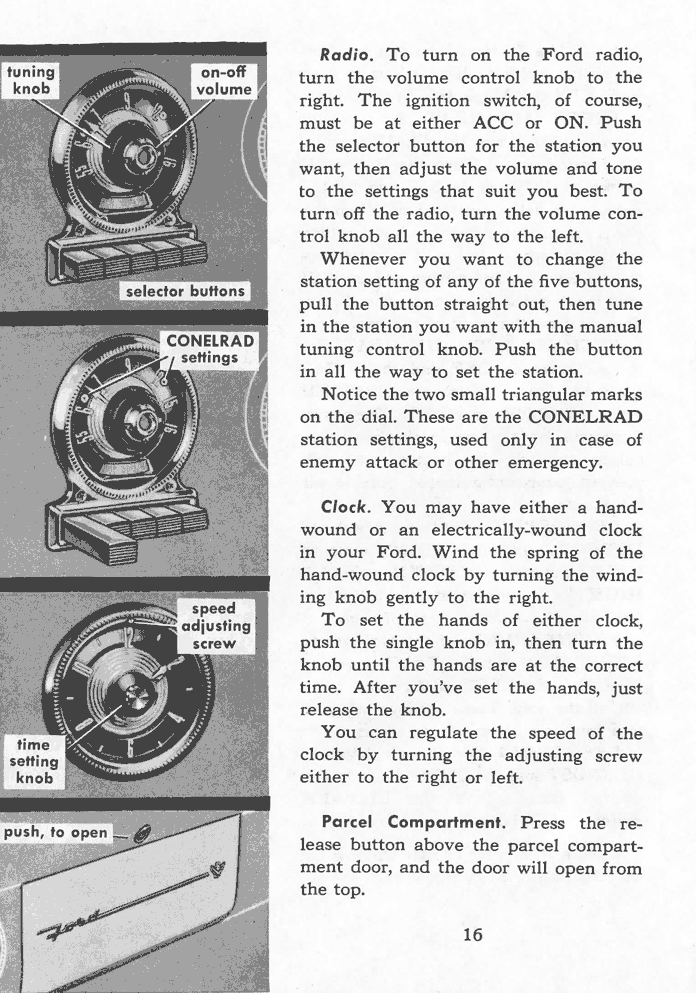 1955 Ford Car Owner's Manual Page 16