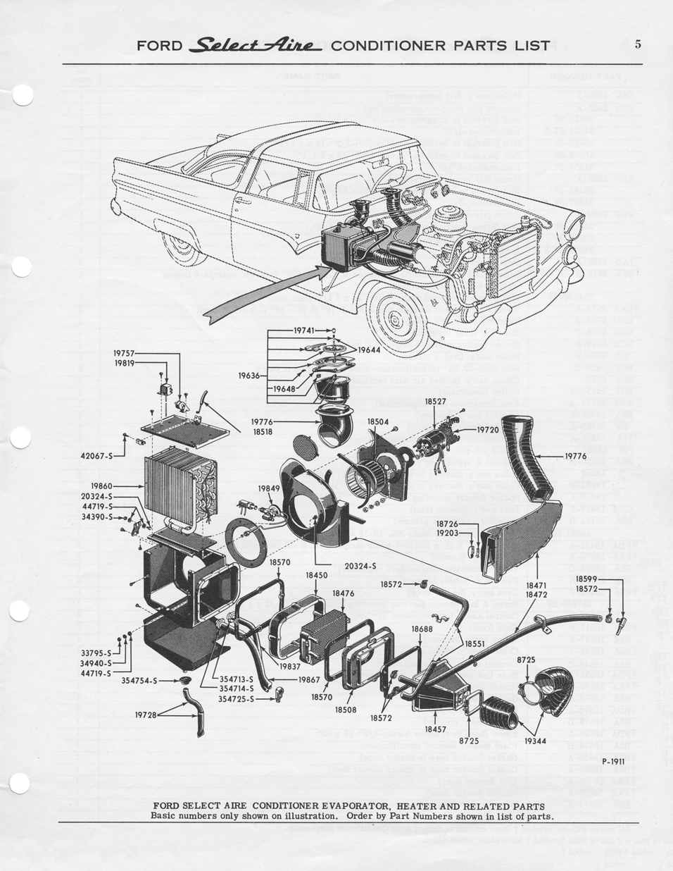 1955 Ford Car SelectAire Conditioner Parts List Page 5
