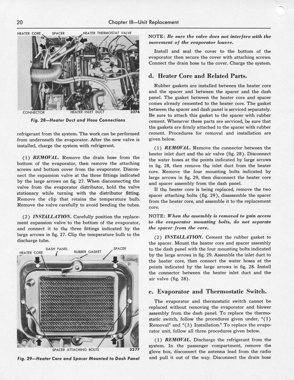 1955 Ford Car Air Conditioning Shop Manual Page 20 - "SelectAire Conditioner"